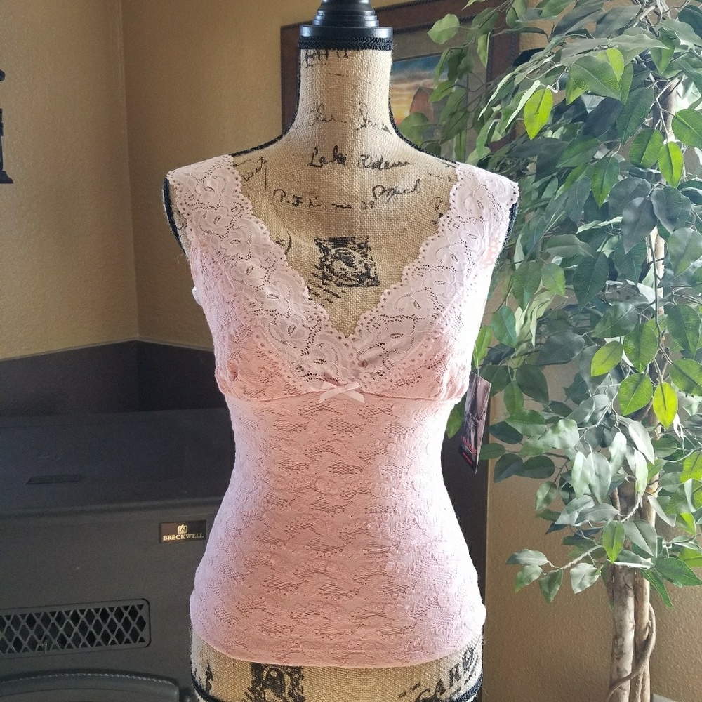 Peach Lace Tank